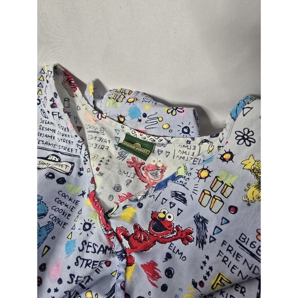 Womens Sesame Street Scrub Top Nurse V Neck Plus Size- Read Information - Picture 15 of 15